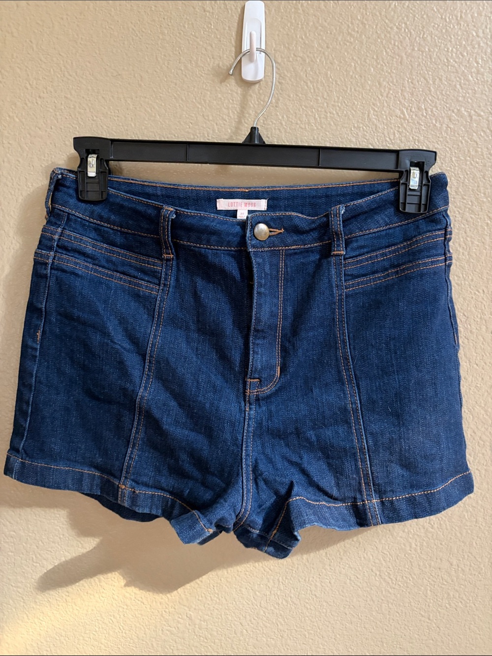 Lottie Moss Women's Dark Blue Denim High-Waisted Shorts